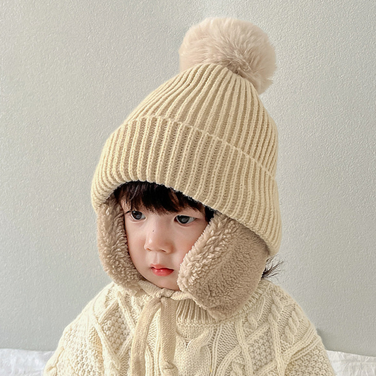 Winter Baby Hat with Big Pompom