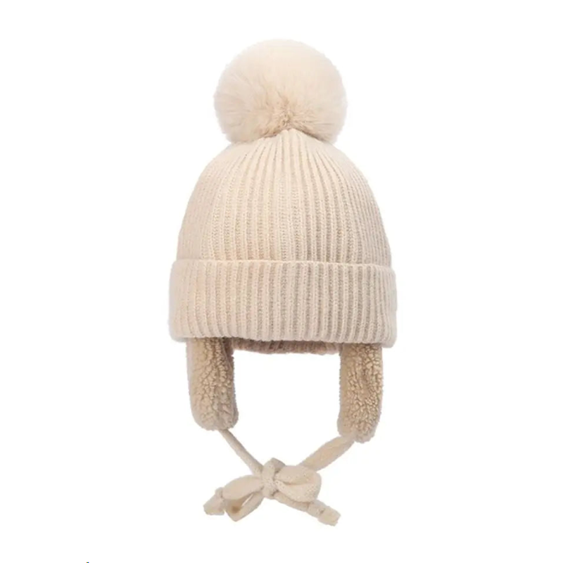 Winter Baby Hat with Big Pompom