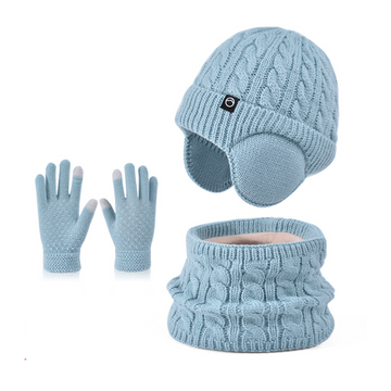 Kids Winter Hat Scarf and Gloves Set