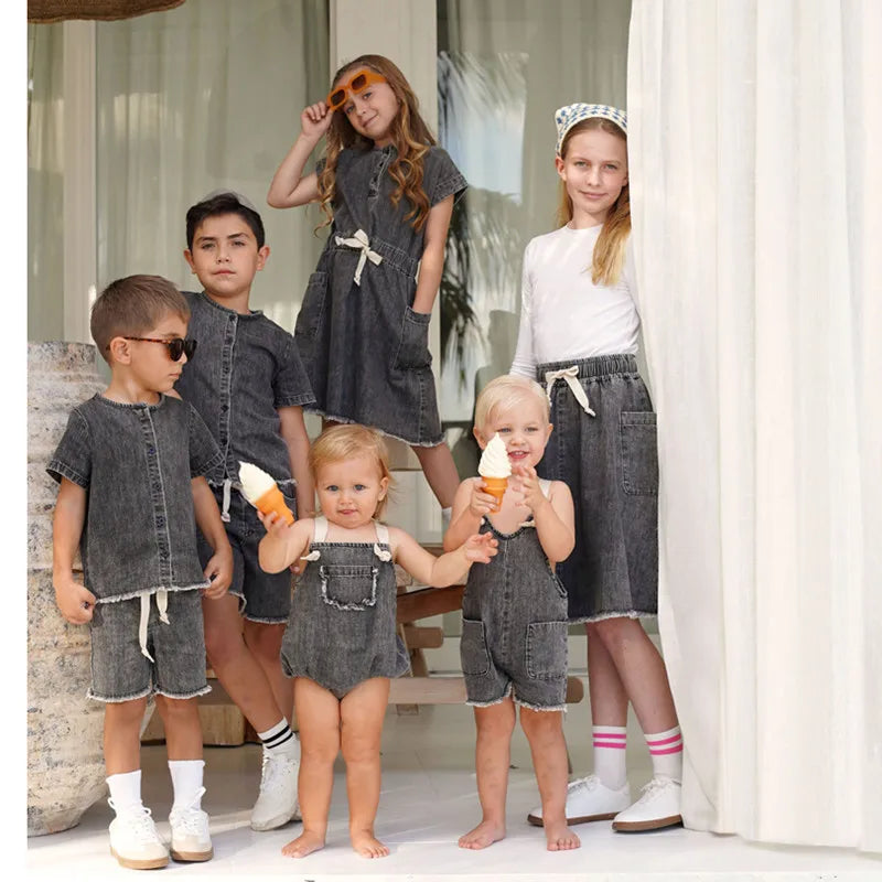 Spring/Summer Denim Collection Family Dress Set - Twinning Joy