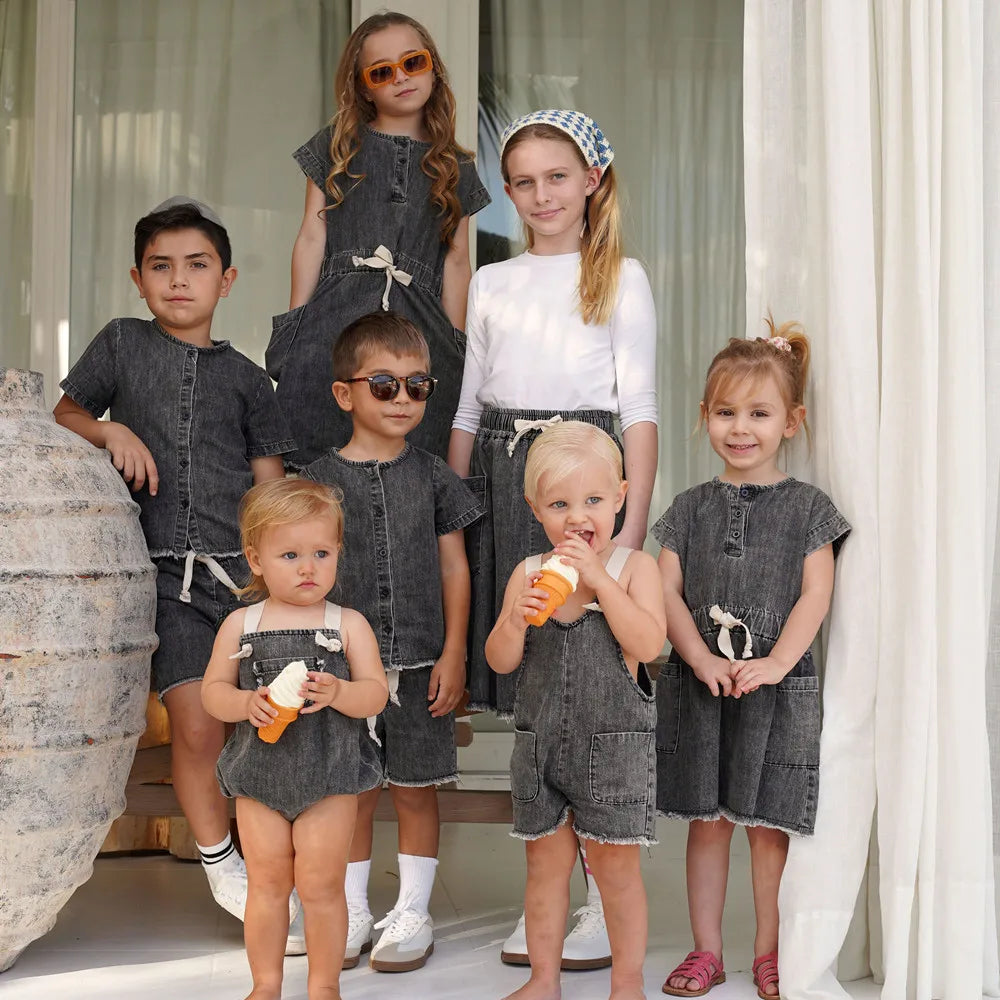 Spring/Summer Denim Collection Family Dress Set - Twinning Joy