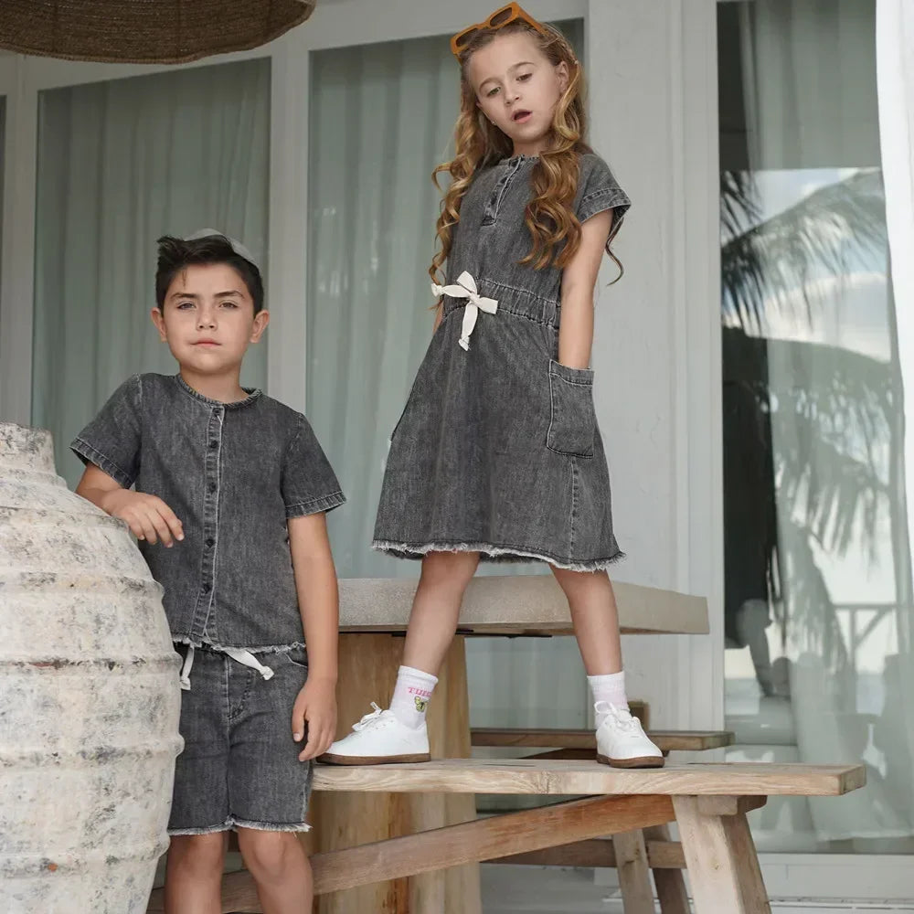 Spring/Summer Denim Collection Family Dress Set - Twinning Joy